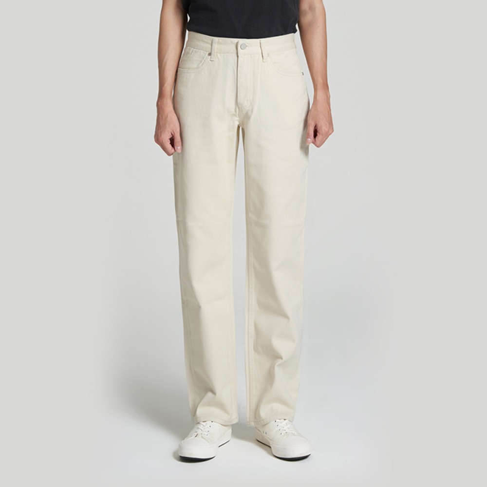 남자 크림 데님 와이드핏 청바지 워싱 스모크무드 무신사브랜드