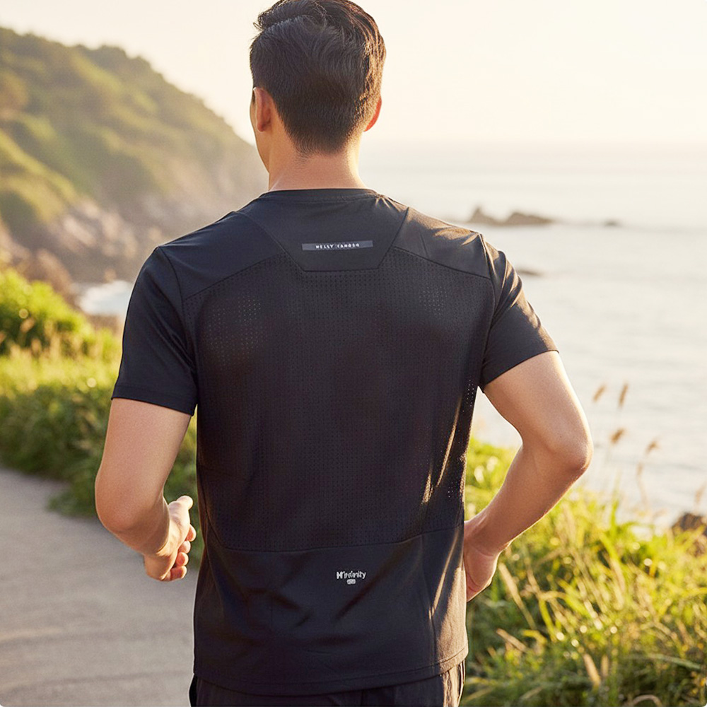 SD-260324 기능성 반팔 백매쉬 코벤타 남성 티셔츠 - 화이트