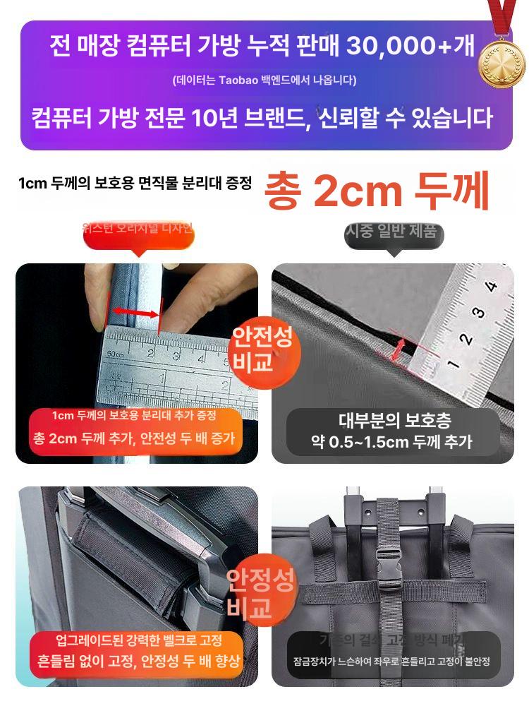 수납 컴퓨터가방 출장용 중형 기본 휴대용 이동 가방 바퀴 운송 사이즈 수하물 캐리어 - 상세 이미지 4