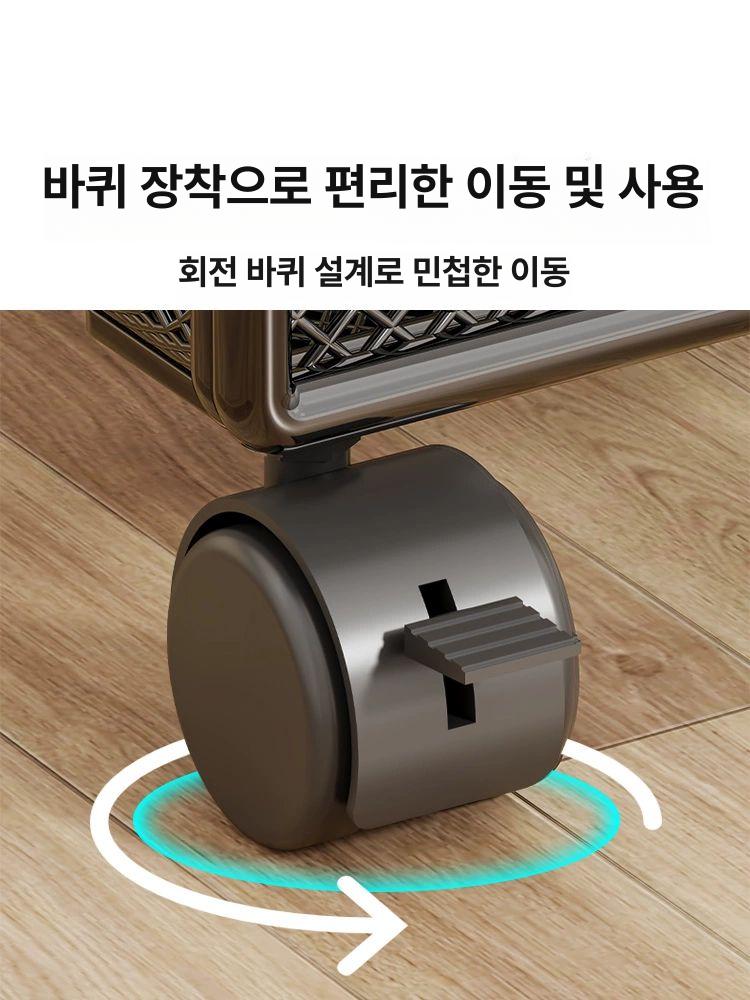 책 가방 정리함 보관함 수납함 학원 이동식 풀리 블랙 책상 소품 - 상세 이미지 3