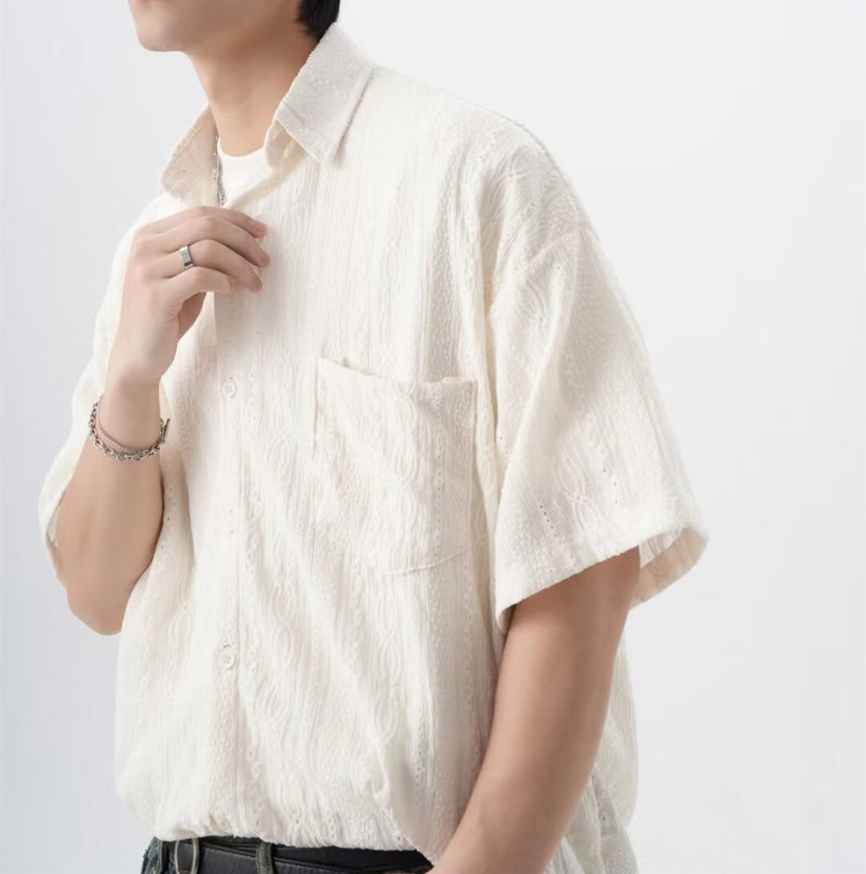 데님 폴로 플란넬 샴브레이 시어서커 피그먼트 맞춤 셔츠 여름 남방 흰색 셔츠 남친룩 - 상품 이미지