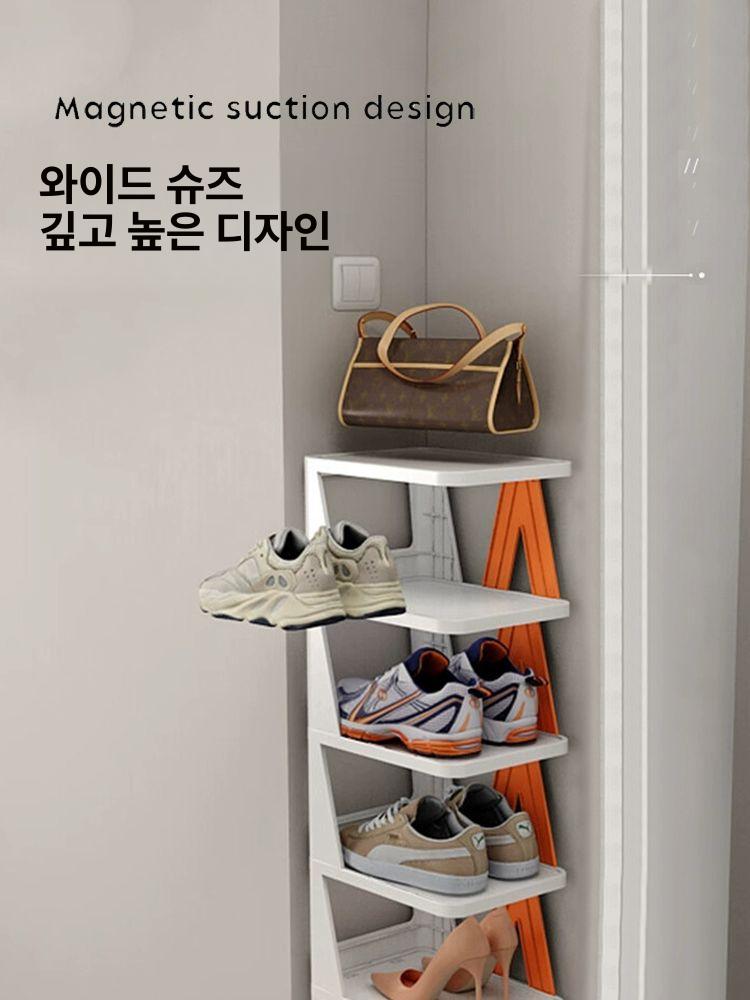 현관 신발장 사다리형 소형 원룸 아파트 사무실 학원 복도 벤치형 슬리퍼 오픈 수납장 슬림 이미지 6