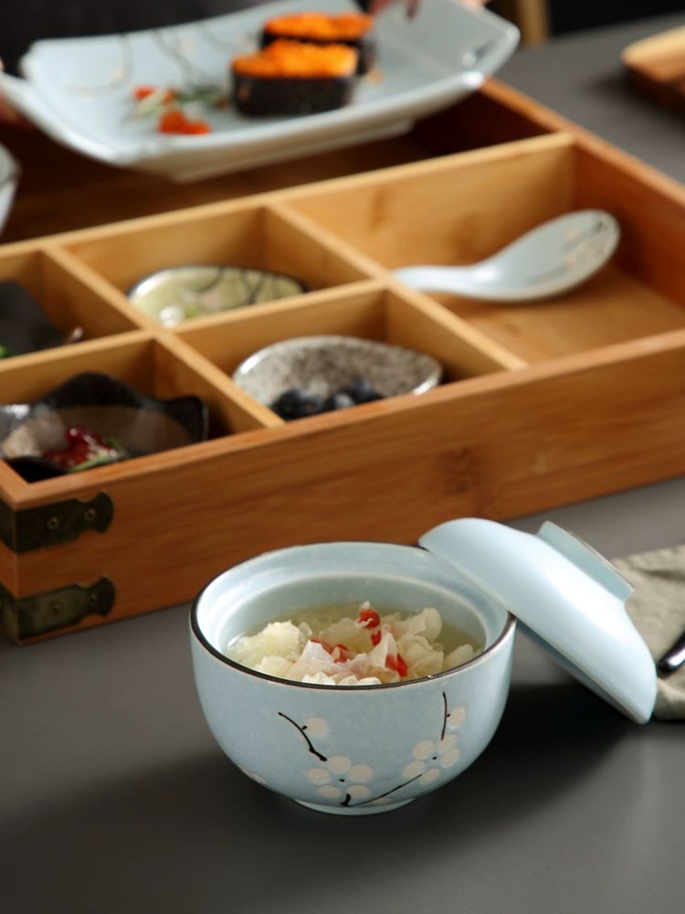 반찬 접시 일식 분할 업소용 구절판 격자 분할반찬그릇 초밥 뚜껑 식당용 나눔 세트 그릇 - 상세 이미지 5