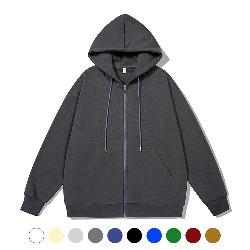 유니바운드 후드집업 봄아우터 루즈핏 오버핏 단체복 캐주얼 간절기아우터 - 커피