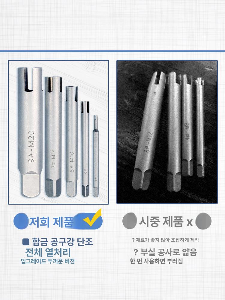 전용 추출기 역탭 부러짐 손상된 볼트리무버 나사제거 파손 빠가 반대탭 고강도 도구 - 상세 이미지 4