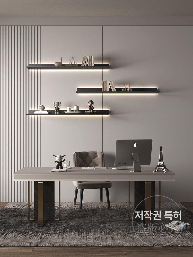 조명 벽선반 인테리어 진열대 정리 가방 무드등 카페 팬트리 거실 벽걸이 책장 책 철제 - 상세 이미지 4