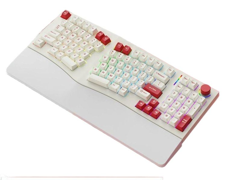 rgb 기계식 키보드 커스텀 알루미늄 적축 조약돌 끝판왕 유선 저소음 해커 풀윤활 화이트 - 상품 이미지