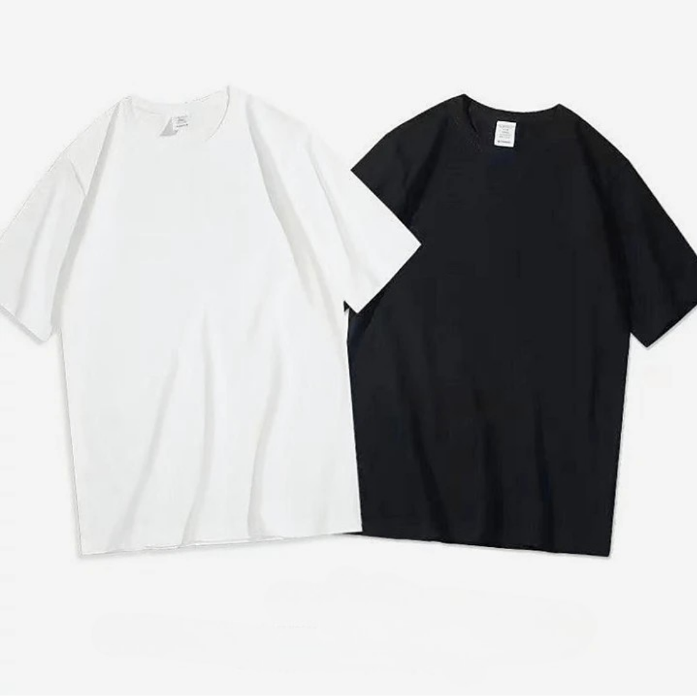 남성 기본 베이직 무지 이너 반팔 티셔츠 - 화이트