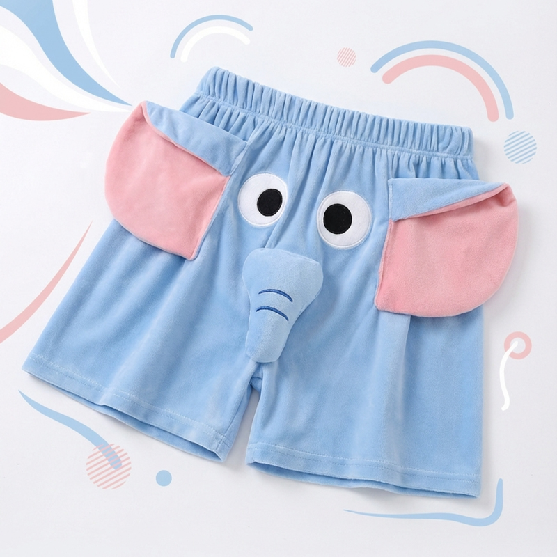코끼리 바지 팬티 킹받는 선물 쓸모없는 쓸데없는 재미있는 웃긴 옷 팬츠 - 블루