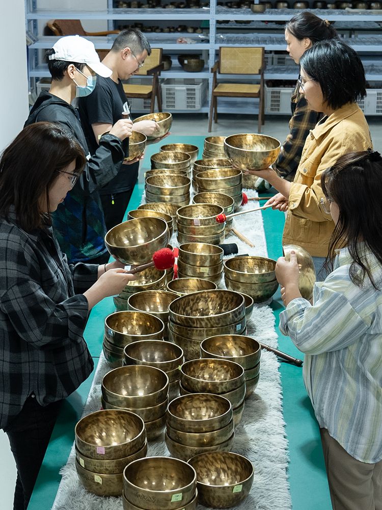 요가 싱잉볼 명상도구 수제 악기 네팔 소리 구리 명상 세트 티베트 그릇 힐링 치유 요가종 - 상세 이미지 5