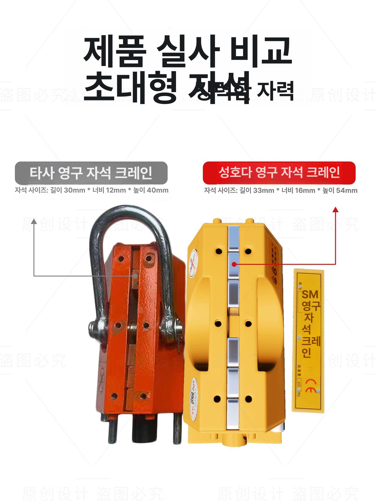 마그네틱 리프트 클램프 산업용 국가 운송 흡착기 대형 윈치 초강력 운반기 영구 철판 운반 - 상세 이미지 4