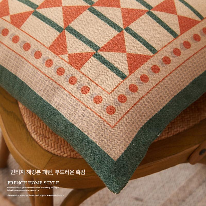 아메리칸 거실 소파 대형 사각 쿠션 커버 고급 등받이 베개 진슈 45x45cm (베개 커버 + 속통) - 상세 이미지 4
