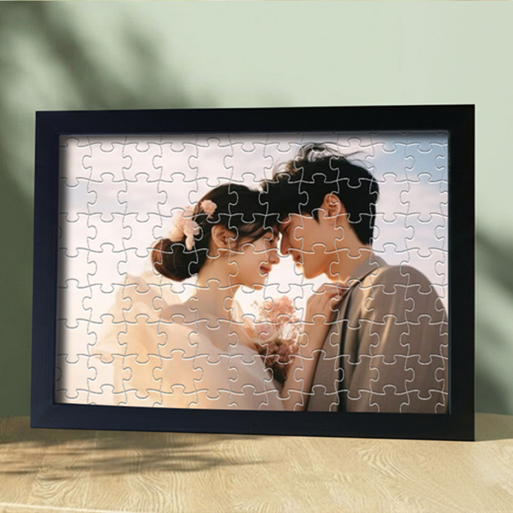 커플 사진퍼즐 주문제작 액자 포함 기념일 선물 직소퍼즐 맞춤제작 200x145mm, 혼합 - 상세 이미지 3