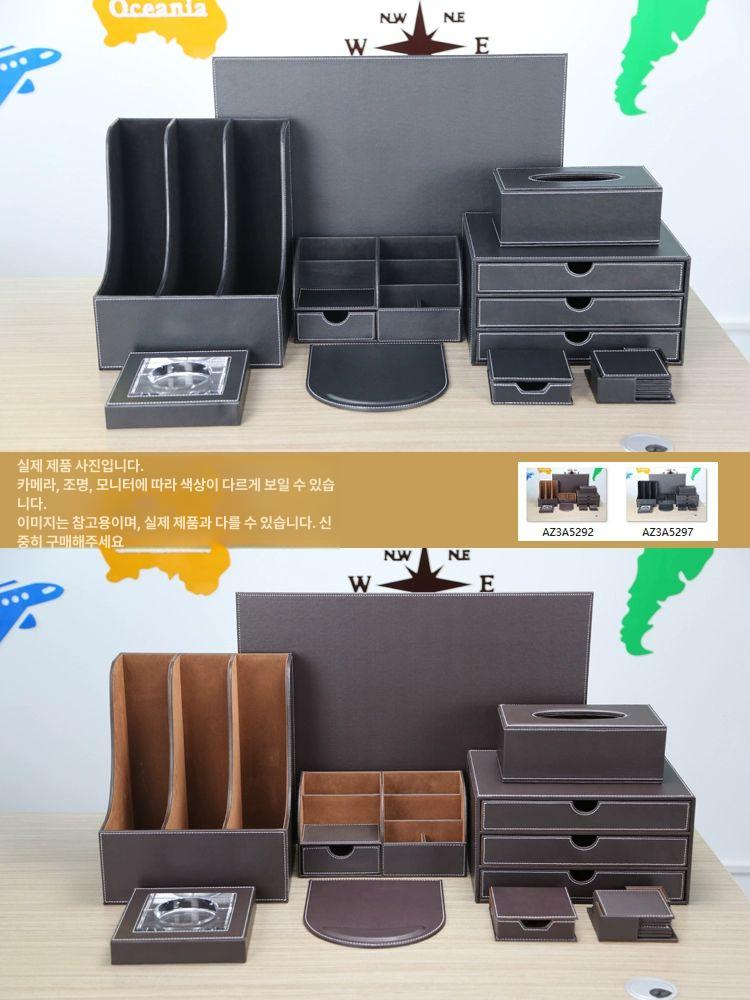 연필 수납함 가죽 세련된 리모컨홀더 사무실 필기구 다용도 케이스 컬러 임원 수납 연필꽂이 - 상세 이미지 5