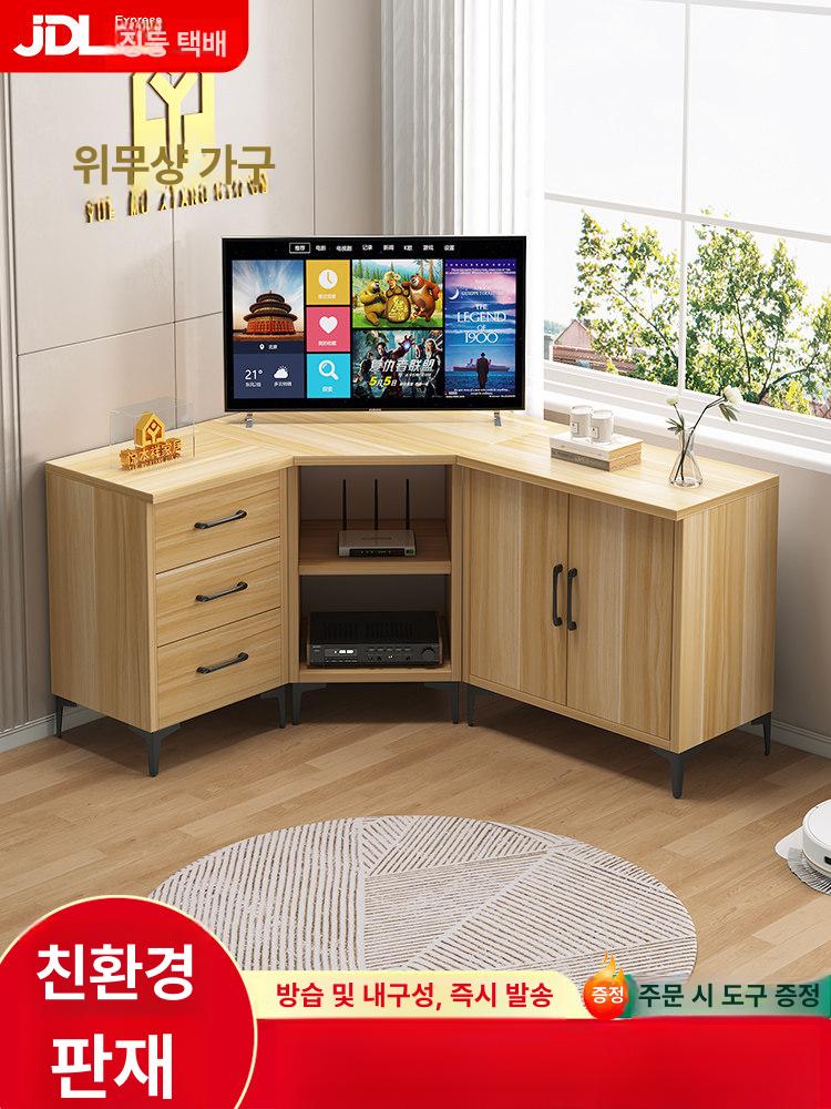 삼각 코너수납장 침실 화이트 수납 틈새 인테리어 캐비닛 따뜻한 선반 북유럽 모퉁이 아파트 - 상세 이미지 2