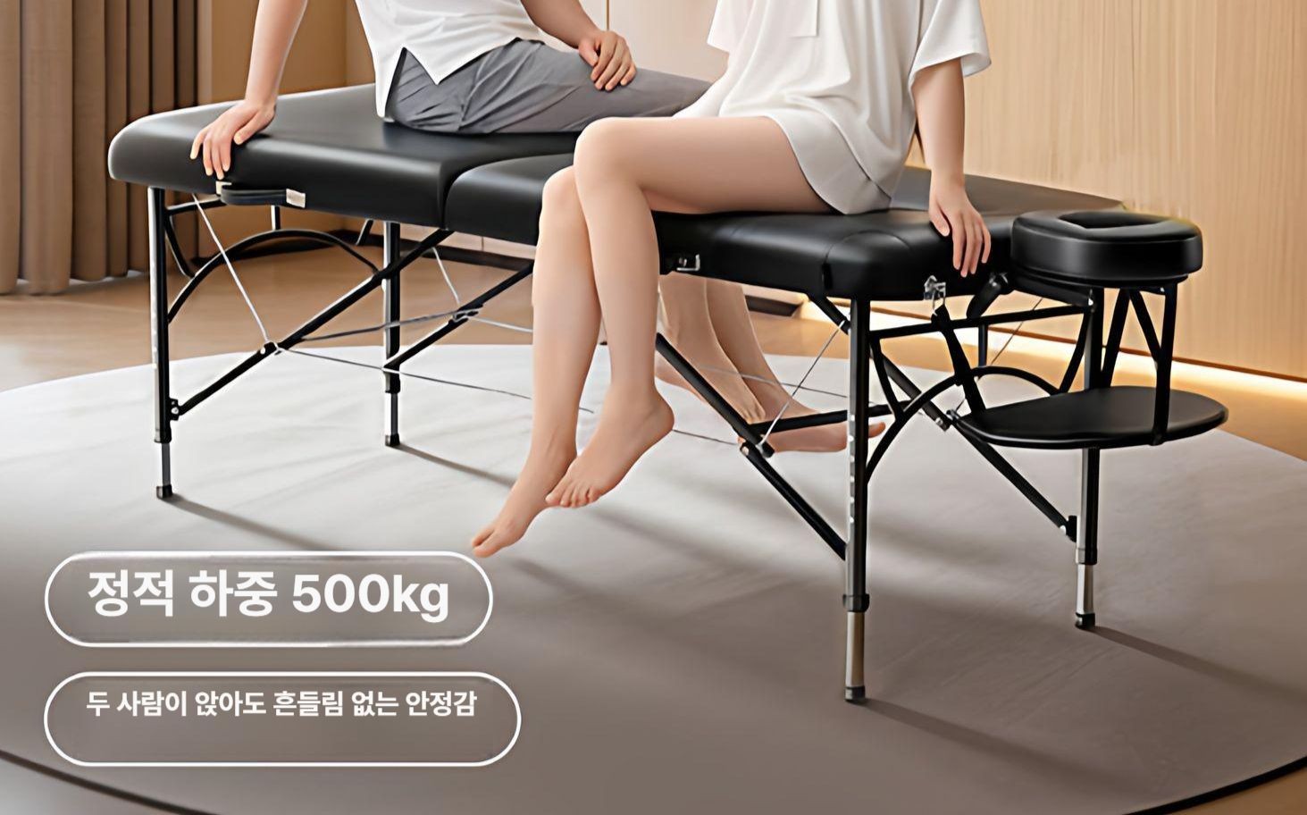 휴대용 마사지침대 접이식 베드 왁싱 반영구 피부샵 에스테틱 마사지베드 미용베드 미용 타투 - 상세 이미지 2