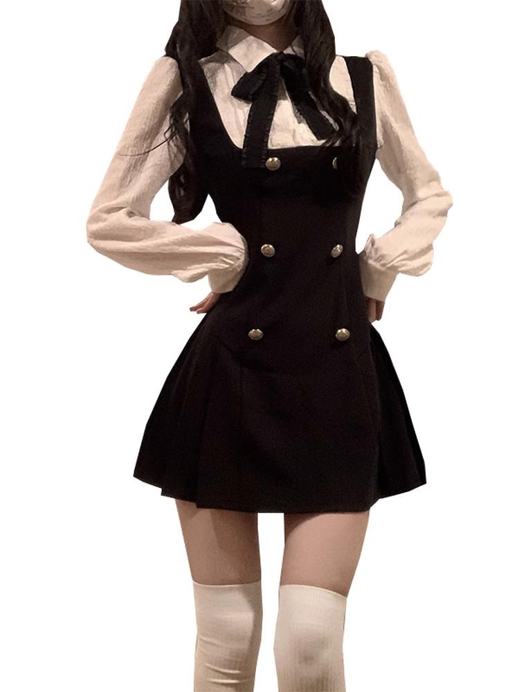 하이틴 스커트 예고교복 프레피룩 학교 제복 미니 체크 교복 학생 - 상품 이미지
