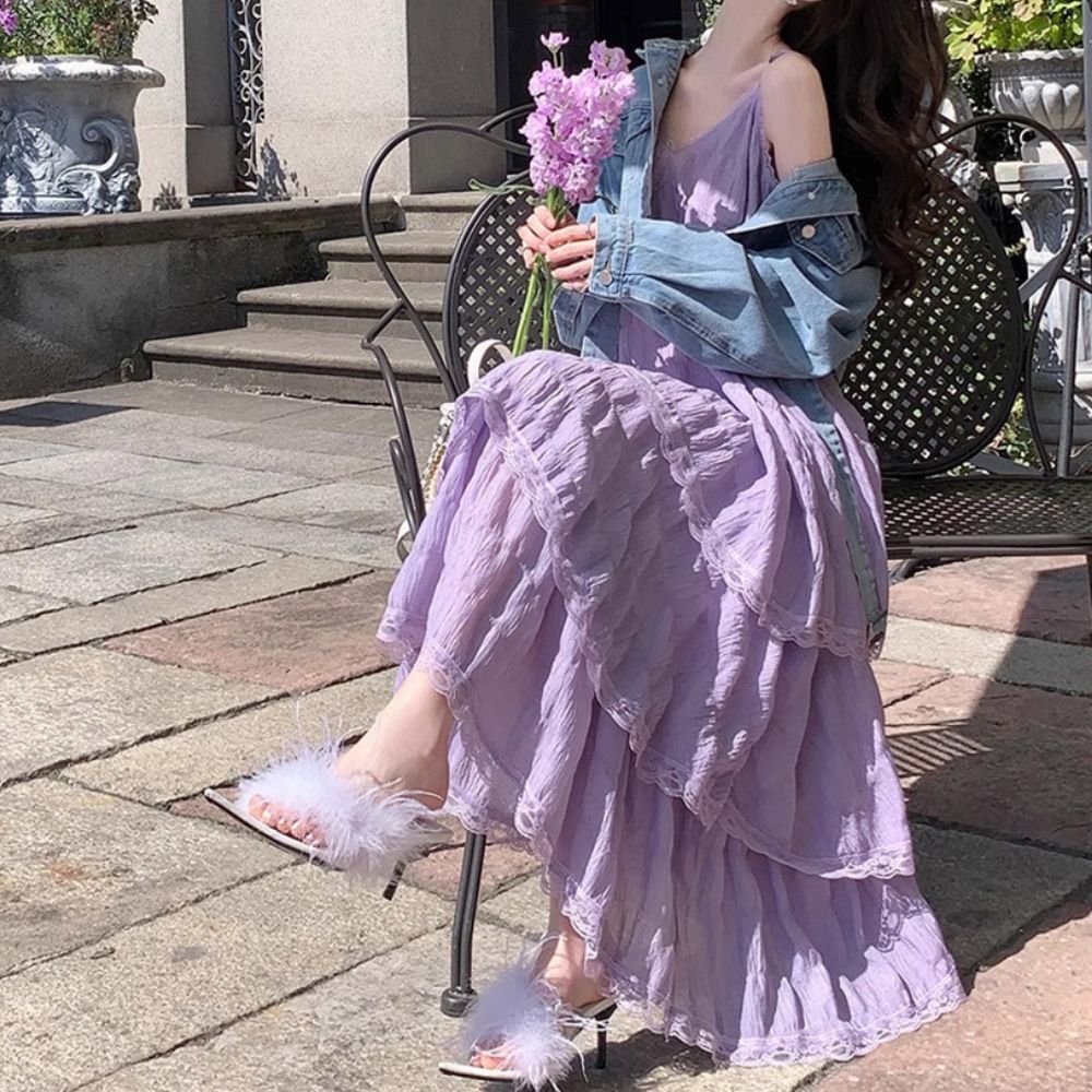 러블리 나시 캉캉 롱 원피스 JSD-1007957 - 화이트