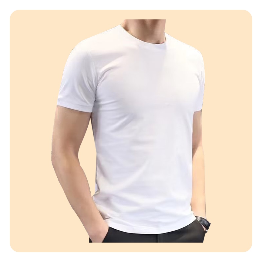 티셔츠 러닝 T셔츠 홈웨어 라운드 무지티 반팔티 - 화이트