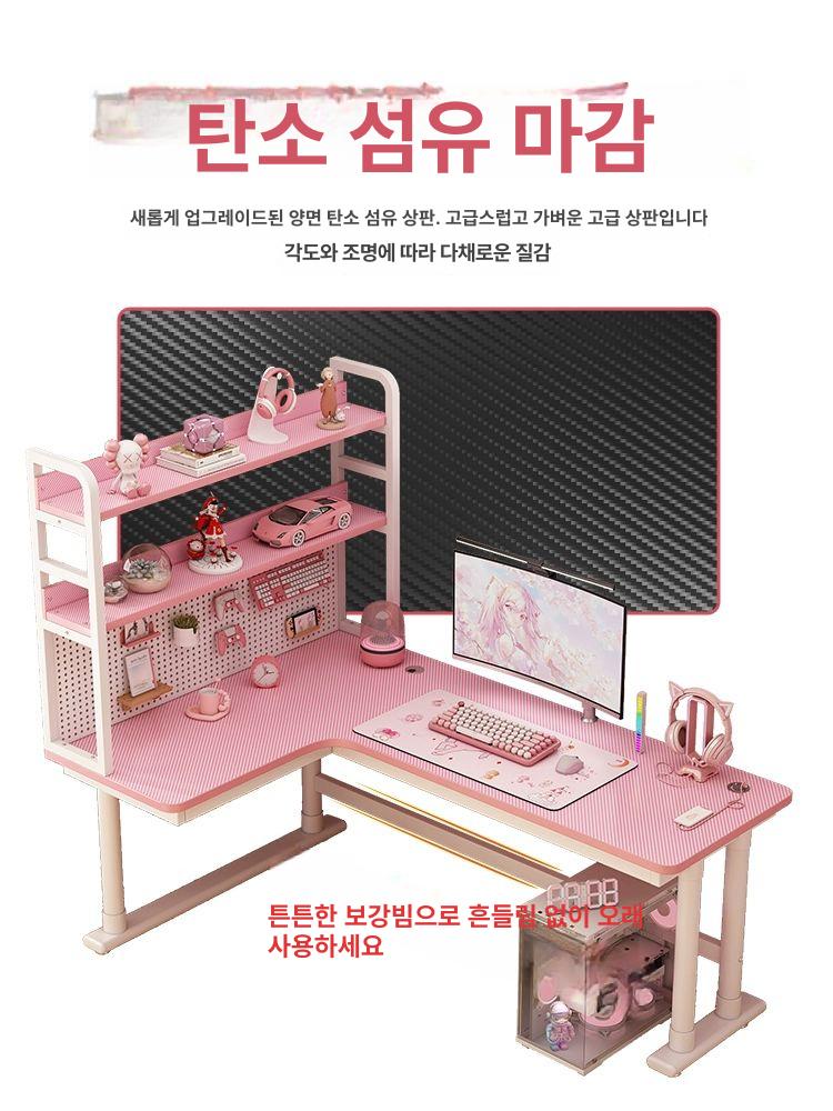 사무실 코너책상 원목 1인용 책장 기역자 가정용 심플 공부 사무용 모서리 코너형 서재 - 상세 이미지 4