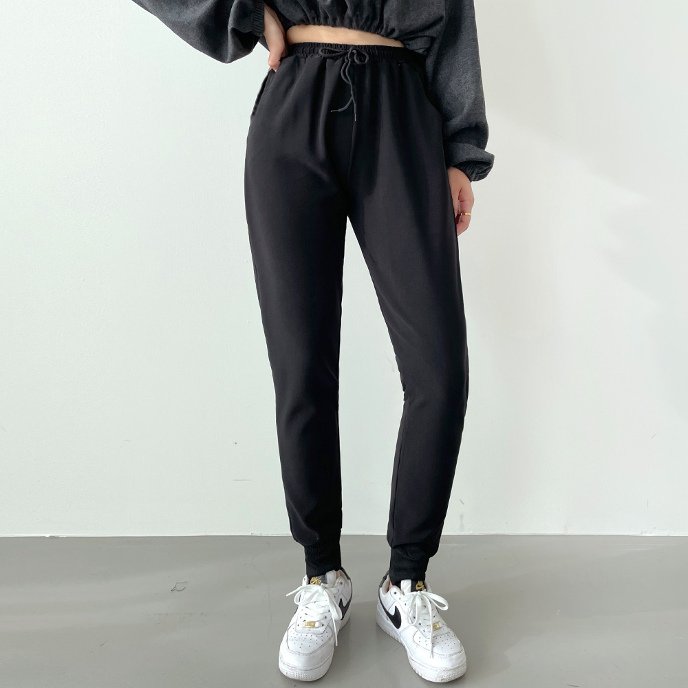 여성 다노아 스판 밴딩 조거 팬츠 JB-1007287 - 블랙