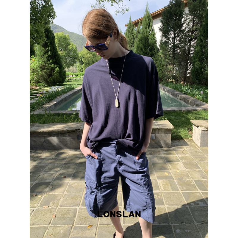 LONSLAN 론슬란 버뮤다팬츠 카고 와이드 카프리팬츠 - 상세 이미지 3