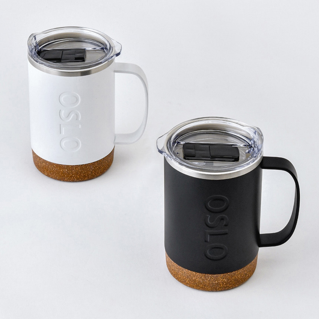 오슬로 뚜껑있는 스텐 머그잔 보온보냉 캠핑 커플 세라믹코팅 머그컵 480ml, 화이트 - 상세 이미지 4