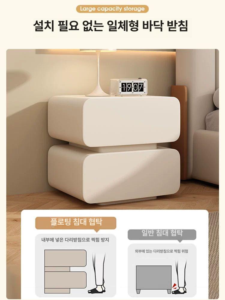 서랍형 침대옆선반 원목 미니 수납장 화이트 서랍장 협탁 미니협탁 틈새 침대 인테리어 - 상세 이미지 5