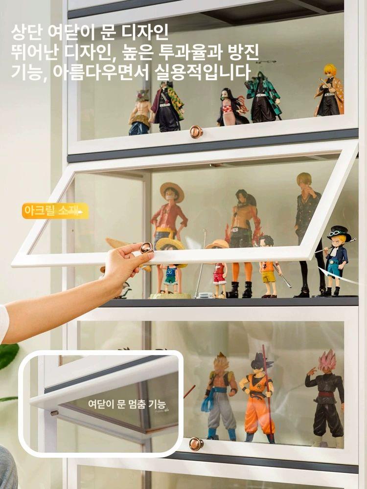 건담 장식장 투명 조명 전시 피규어장식장 전시장 화이트 미니 고투명 디스플레이 전시대 - 상세 이미지 5