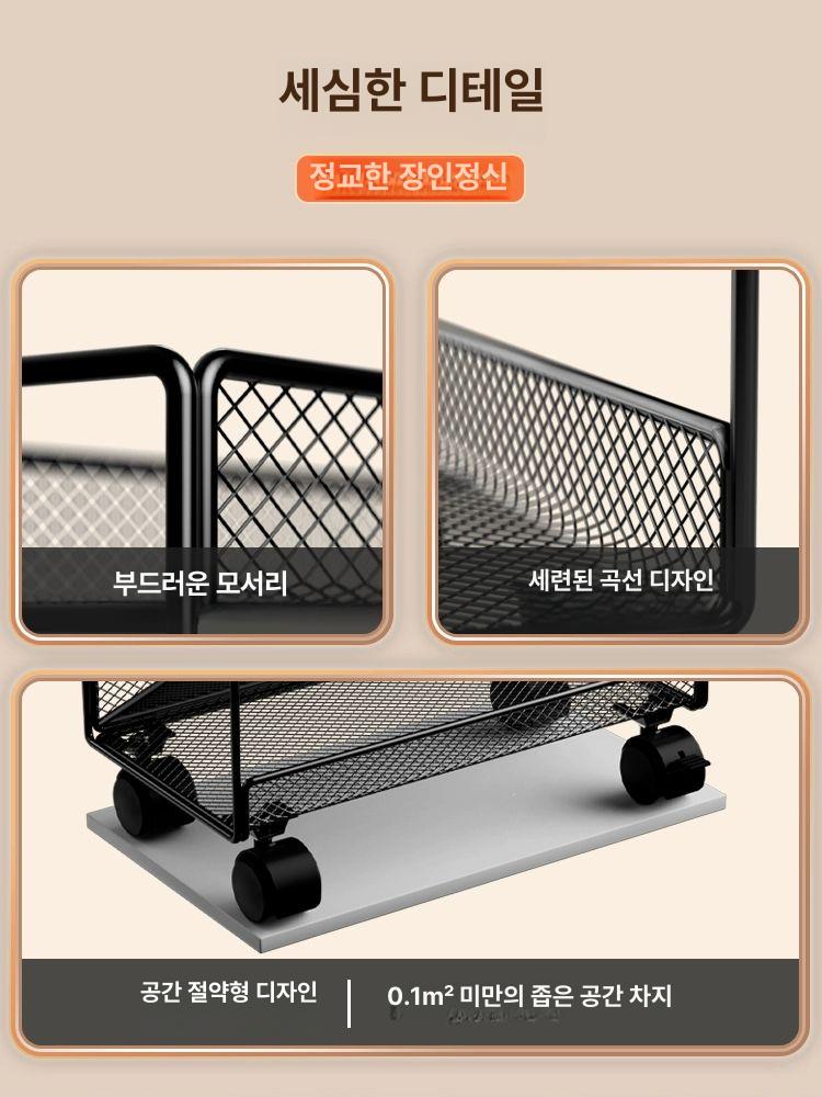서류함 트롤리 보관함 이동식 트레이 수납 사무실 보관 철제 문서보관함 서류정리함 실버 - 상세 이미지 4