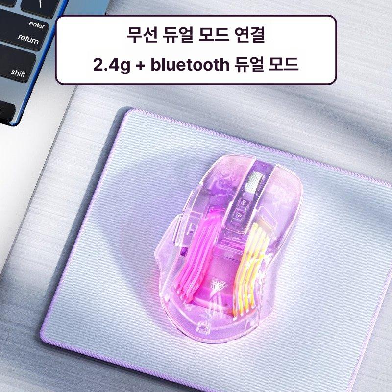 무선 마우스 노트북 투명 크루 사무용 충전 게이밍 인체 공학적 무음 휴대용 용 음소거 - 상세 이미지 2
