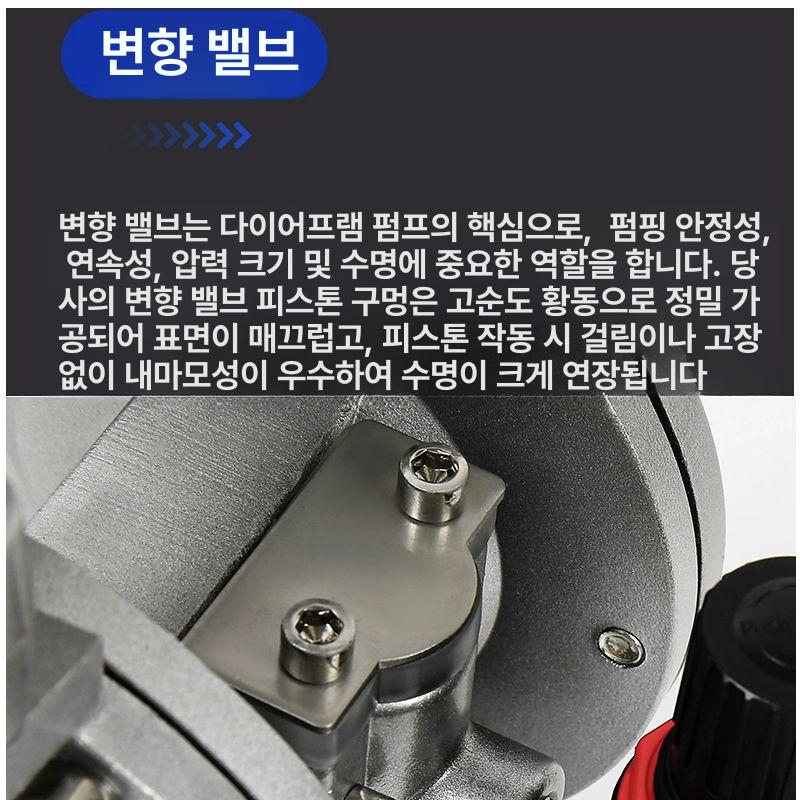 에어 다이어프램펌프 공압 격막식 멤브레인 화학용 부식방지 산업용 - 상세 이미지 3