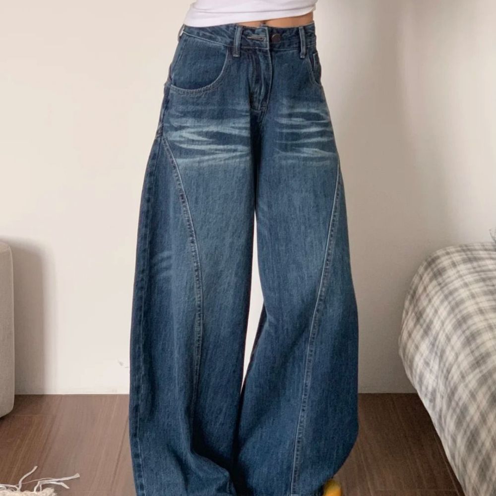 베이직 와이드 데님 팬츠 UJS-070 - 진청