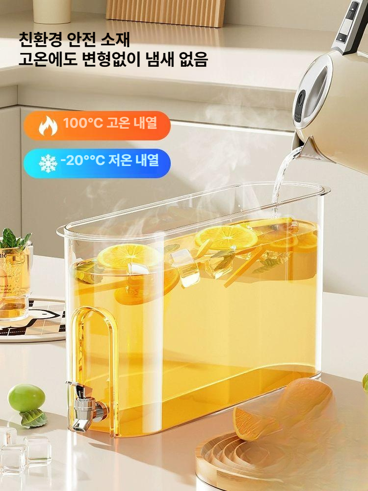 과일청 디스펜서 냉장고 소형 물통 음료 수도꼭지 황금 워터 미니 유리 청 워터디스펜서 - 상세 이미지 3