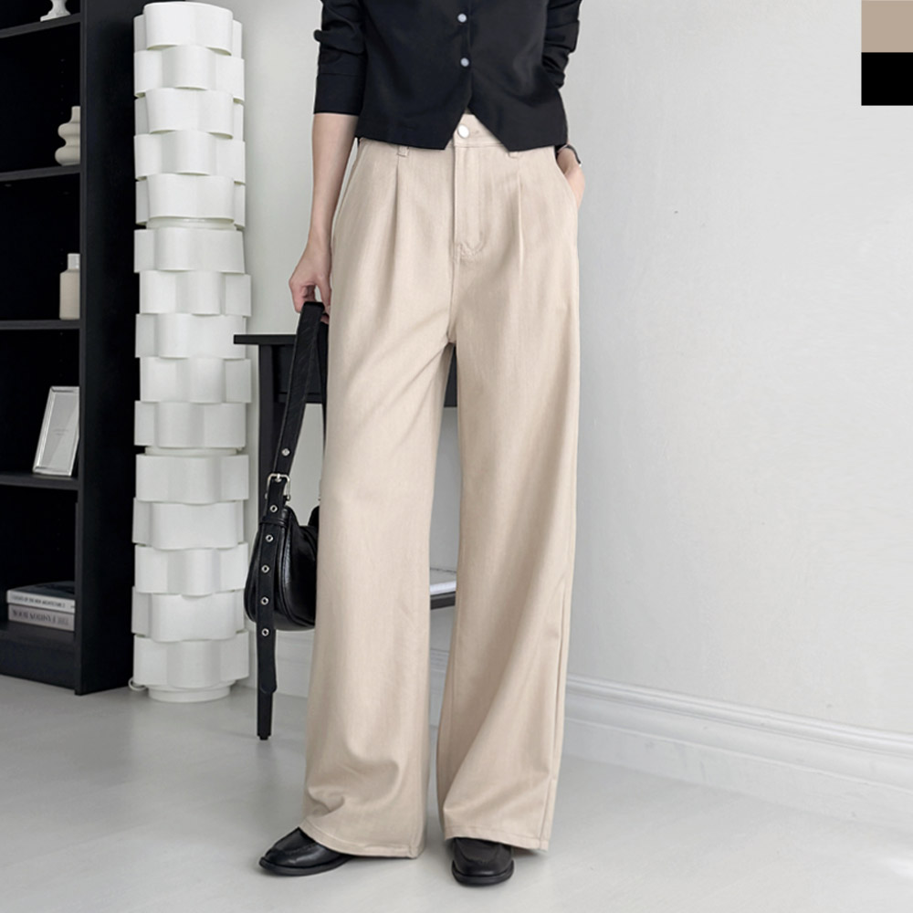 여성 심플 2컬러 디자인 세미 면바지 DJJ-JMM-WSF2006 - 베이지