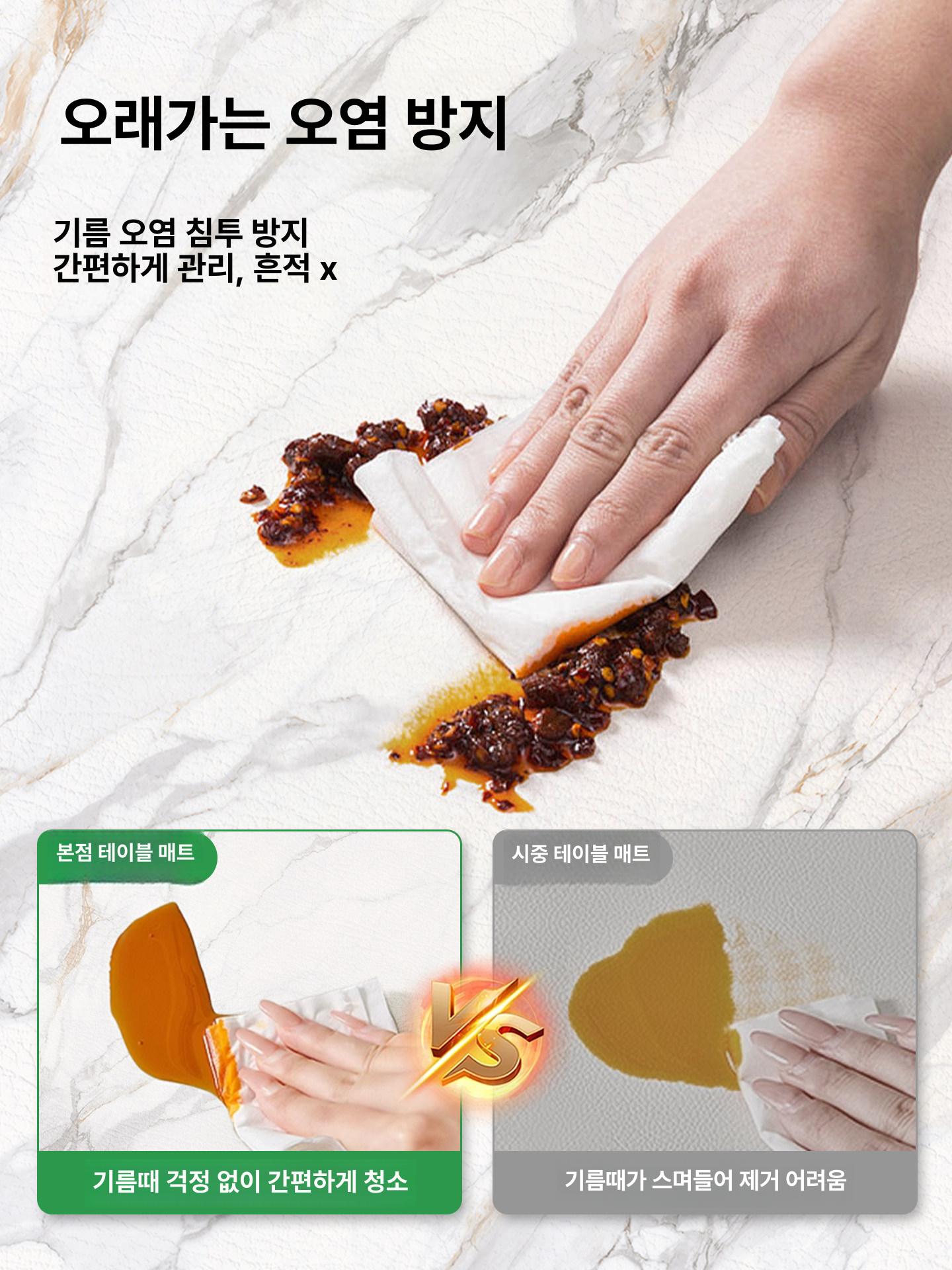 식탁 매트 대리석 투명 실리콘 방수 테이블 커버 얇은 테이블보 주방 필름 식탁매트 이미지 6