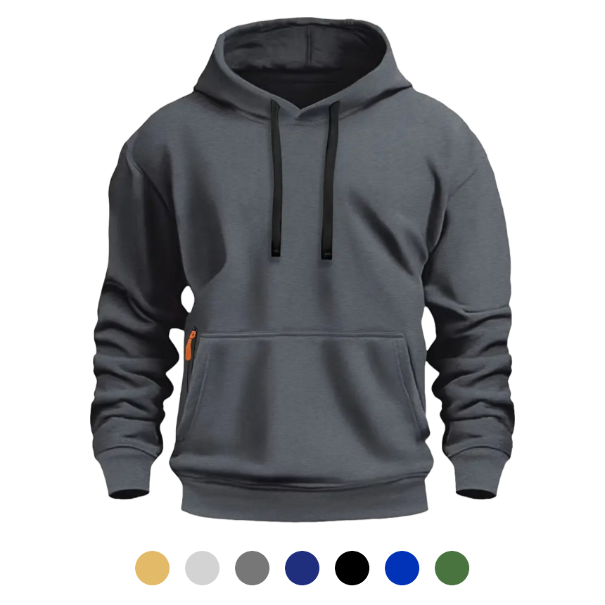 유니바운드 지퍼형 기모후드티 커플티 단체복 오버핏 캐주얼룩 루즈핏 - 카키