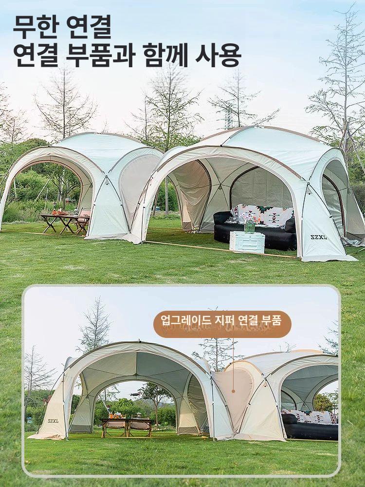 야외 돔쉘터 방수 텐트 원터치 캠핑 쉘터 백패킹 큐빅 경량 투명돔텐트 팝업 자동 큐빅텐트 이미지 6