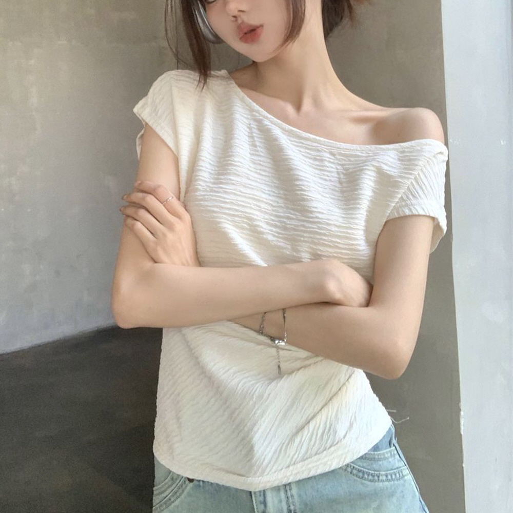 데일리 여리핏 드레이프 셔링 반팔티 - brown