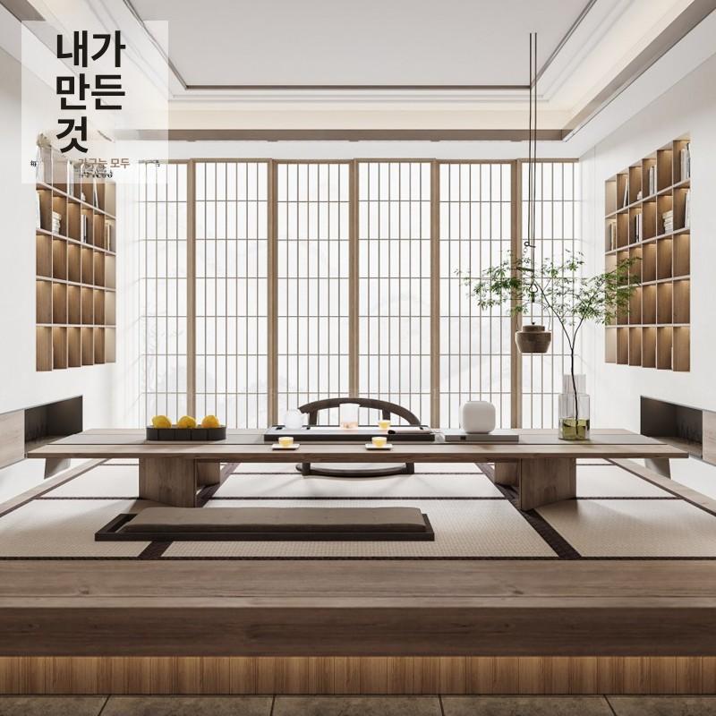 원목좌식테이블 다도 다다미 찻상 접이식 거실 전통 원목 소형 탁자 미니 티 가정용 테이블 - 상세 이미지 4
