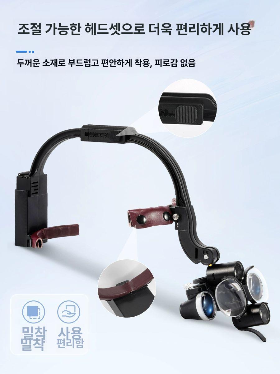 작업용 헤드라이트 확대경 조명 수술용 치과 실험실 쌍안 정밀 돋보기 안경 광학 렌즈 - 상세 이미지 4