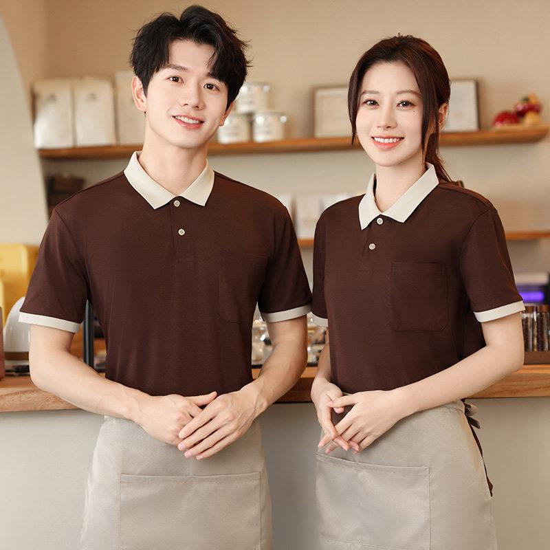 식당 유니폼 카페 레스토랑 서빙복 직원복 단체복 반팔 폴로셔츠 - 상세 이미지 4