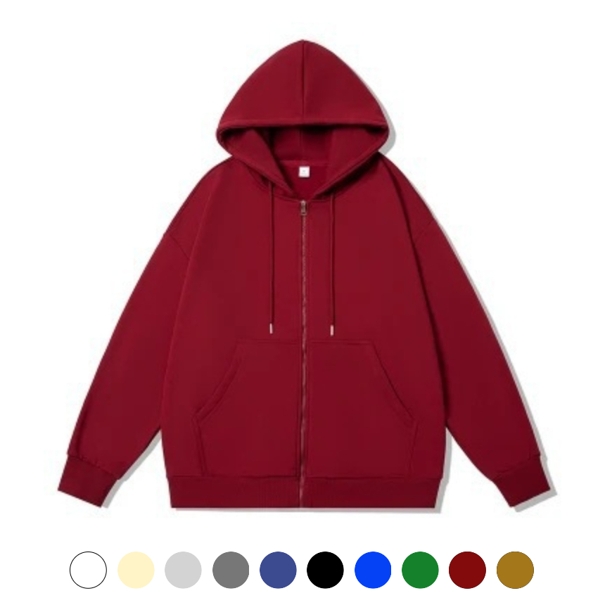 유니바운드 후드집업 오버핏 루즈핏 단체복 캐주얼 간절기아우터 봄아우터 - 커피