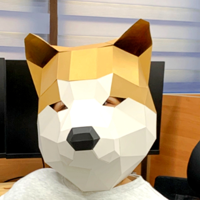 접이식조립 분장가면아이템종이가면 생일파티행사소품 시바견 - 상품 이미지