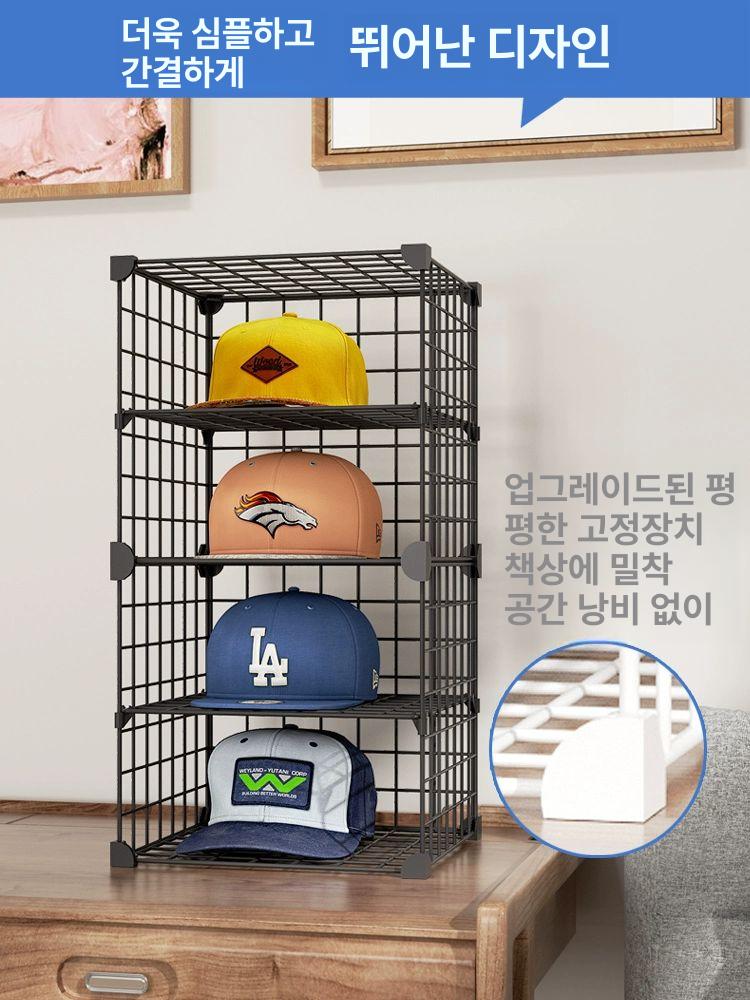 매장 모자랙 디피용 철제 화이트 진열대 모자 블랙 의류매장 소품 선반 행거 수납 걸이 - 상세 이미지 4