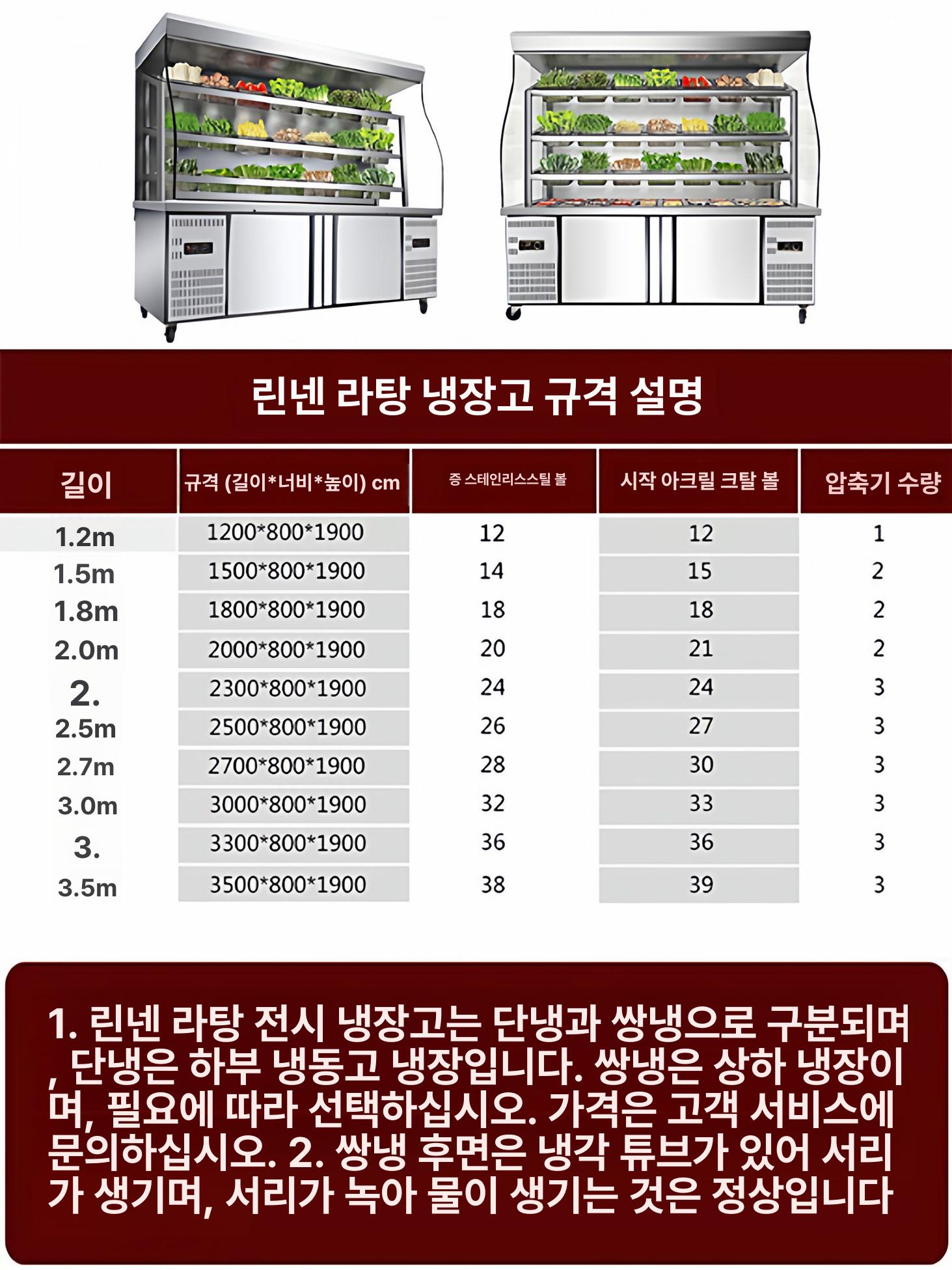 오픈형 쇼케이스 냉장고 진열대 셀프바 마라탕 냉장 샌드위치 채소 반찬 정육 디저트 훠거 이미지 6