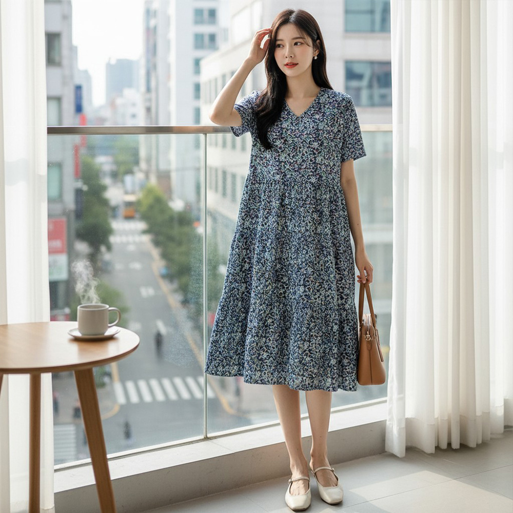 엘로디 하늘하늘 브이넥 캉캉원피스 SD-262039