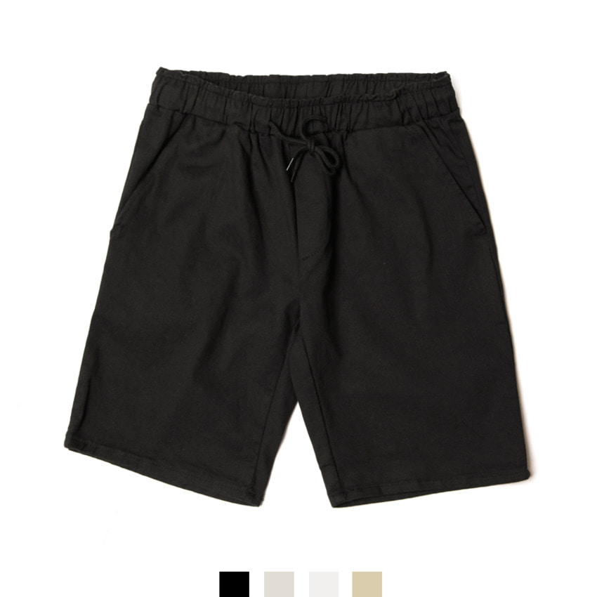 남성 밴딩 스판 반바지 편한 여름 쇼츠 캐주얼 데일리 팬츠 - 회색