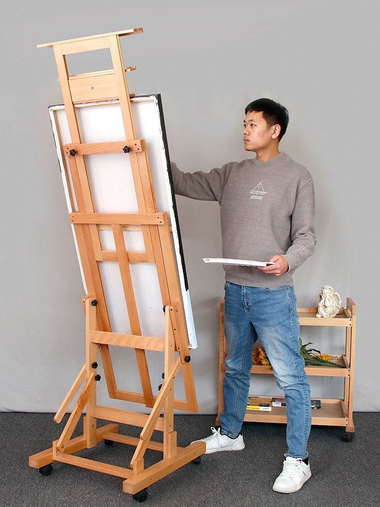 대형 나무이젤 전문가 원목 아트스탠드 화실 캔버스 받침대 - 상세 이미지 2