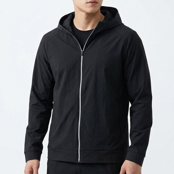 기본 베이직 트레이닝 무지 남성 아우터 후드집업 IS-H06 - 블랙